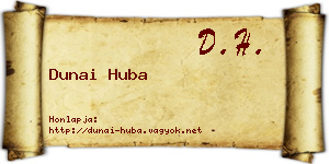 Dunai Huba névjegykártya
